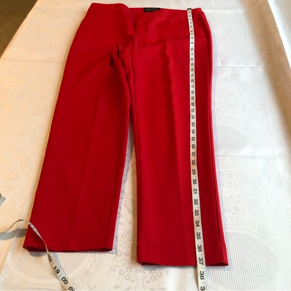 Ellen Tracy Ankle Cropped Satin Feel Red Pants Women’s Size 10 Work/Casual Wear - Picture 9 of 14